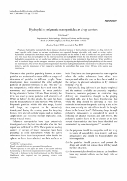 Hydrophilic polymeric nanoparticles as drug carriers