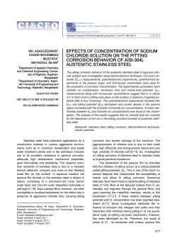 effects of concentration of sodium chloride solution on the pitting