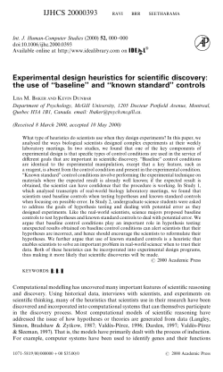 Experimental design heuristics for scientific discovery: the use of