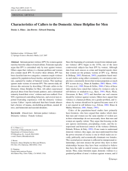Characteristics of Callers to the Domestic Abuse Helpline for Men
