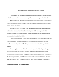 Teaching about Sweatshops and the Global