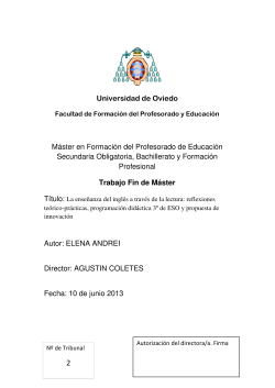 T&iacute;tulo: Autor: Director: Fecha: M&aacute;ster en Formaci Secundaria Oblig