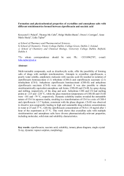 1 Formation and physicochemical properties of crystalline and