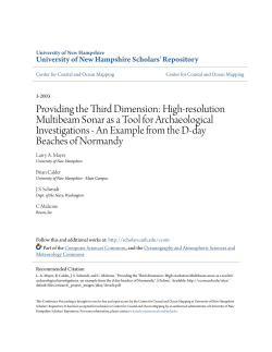 High-resolution Multibeam Sonar as a Tool for Archaeological