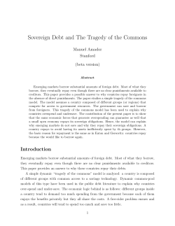 Sovereign Debt and The Tragedy of the Commons