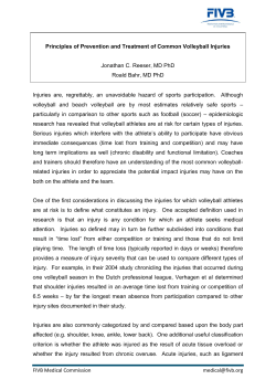 Principles of Prevention and Treatment of Common Volleyball Injuries