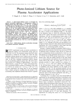 Photo-ionized lithium source for plasma accelerator applications