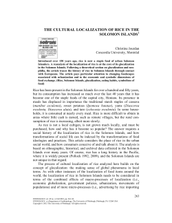 the cultural localization of rice in the solomon islands1
