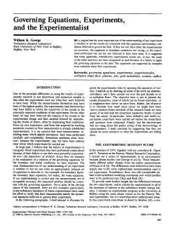 Governing Equations, Experiments, and the Experimentalist
