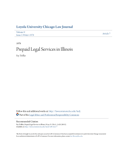 Prepaid Legal Services in Illinois - LAW eCommons