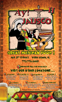 Menu - Jalisco Mexican Restaurant | Vero Beach