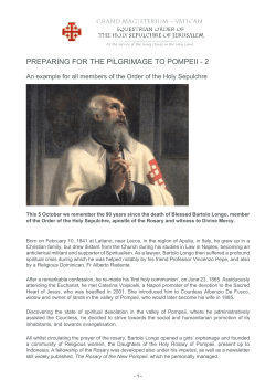 PREPARING FOR THE PILGRIMAGE TO POMPEII