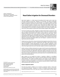 Nasal Saline Lavage: Pearls and Perils