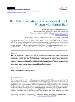 Hair It Is: Examining the Experiences of Black Women with Natural