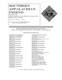 southern appalac hia nf riend - Southern Appalachian Yearly Meeting