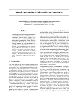 Semantic Understanding of Professional Soccer Commentaries