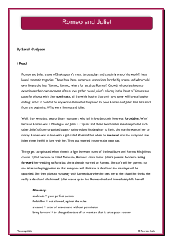 Romeo and Juliet Worksheet
