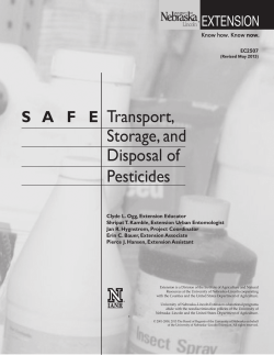 Storage, and Disposal of Pesticides