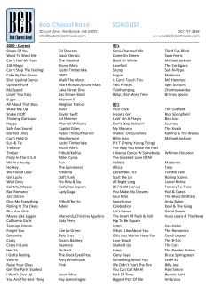 Bob Charest Band SONGLIST