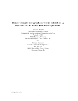 Dense triangle-free graphs are four-colorable: A solution to the Erd