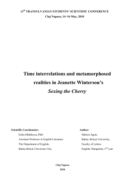 Time interrelations and metamorphosed realities in Jeanette