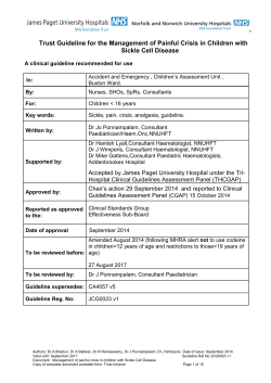 Sickle Cell - Norfolk and Norwich University Hospitals NHS