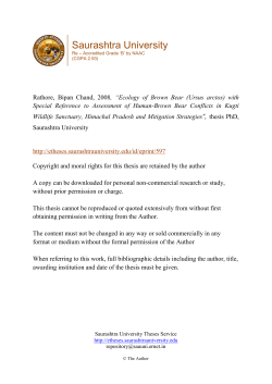 habitat use, ranging pattern and management of sloth bear