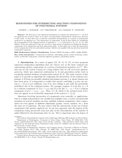 HOMOTOPIES FOR INTERSECTING SOLUTION COMPONENTS