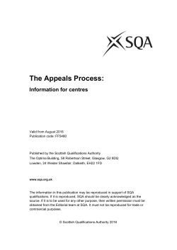 The Appeals Process: a guide for centres