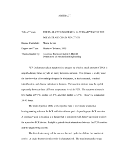 ABSTRACT Title of Thesis: THERMAL CYCLING DESIGN