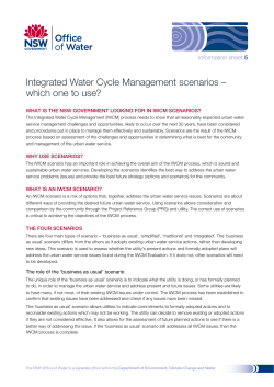 Integrated Water Cycle Management scenarios