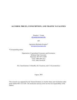 alcohol prices, consumption, and traffic fatalities