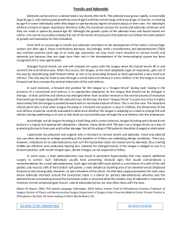 Tonsils and Adenoids