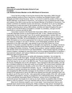 Statement and Resume - ABA Law Student Division
