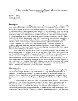 To Tip or not to Tip? An Exploratory Study of the Motivations Driving