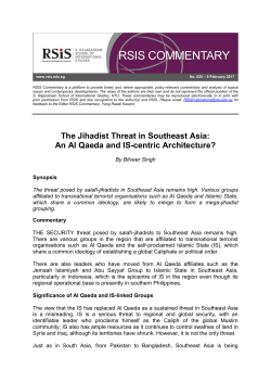 The Jihadist Threat in Southeast Asia: An Al Qaeda and IS