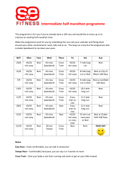Intermediate half marathon programme