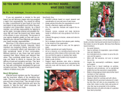 so you want to serve on the park district board... what does that mean?