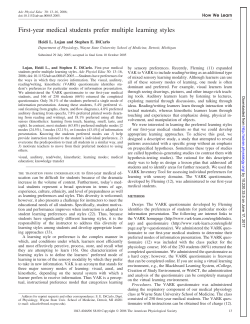First-year medical students prefer multiple learning styles