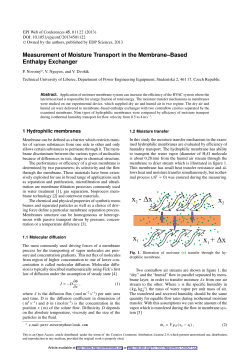 Measurement of Moisture Transport in the Membrane&ndash;Based