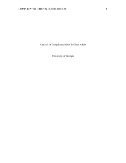 Analysis of Complicated Grief in Older Adults