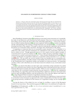ON KNOTS IN OVERTWISTED CONTACT STRUCTURES Since