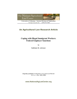 Coping with Illegal Immigrant Workers: Federal Employer Sanctions