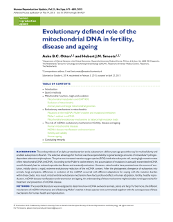 Evolutionary defined role of the mitochondrial DNA in fertility