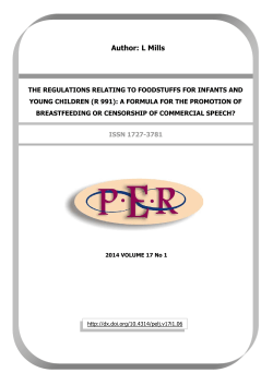 Regulations Relating to Foodstuffs for Infants and Young