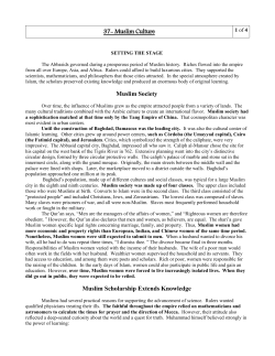 37- Muslim Culture Muslim Society Muslim Scholarship Extends