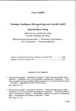 Case C-368/95 Vereinigte Familiapress Zeitungsverlags-und