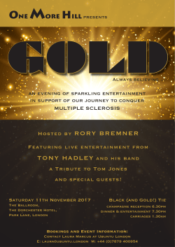 Hosted by RORY BREMNER TONY HADLEY