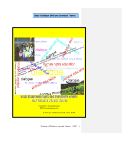 Basic Facilitation Skills and Generative Themes: facilitators` training
