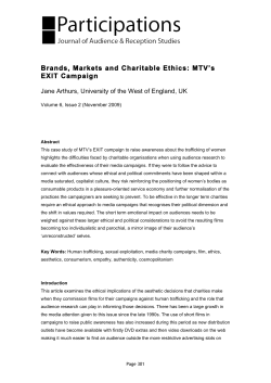 Brands, Markets and Charitable Ethics: MTV`s EXIT
